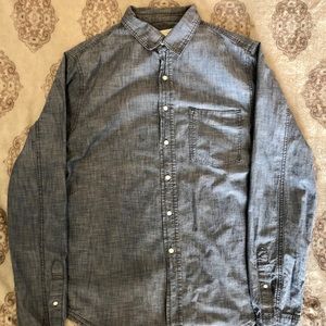 &Shirt Button Up W/ Long Sleeves- Sz M - Men- Blue